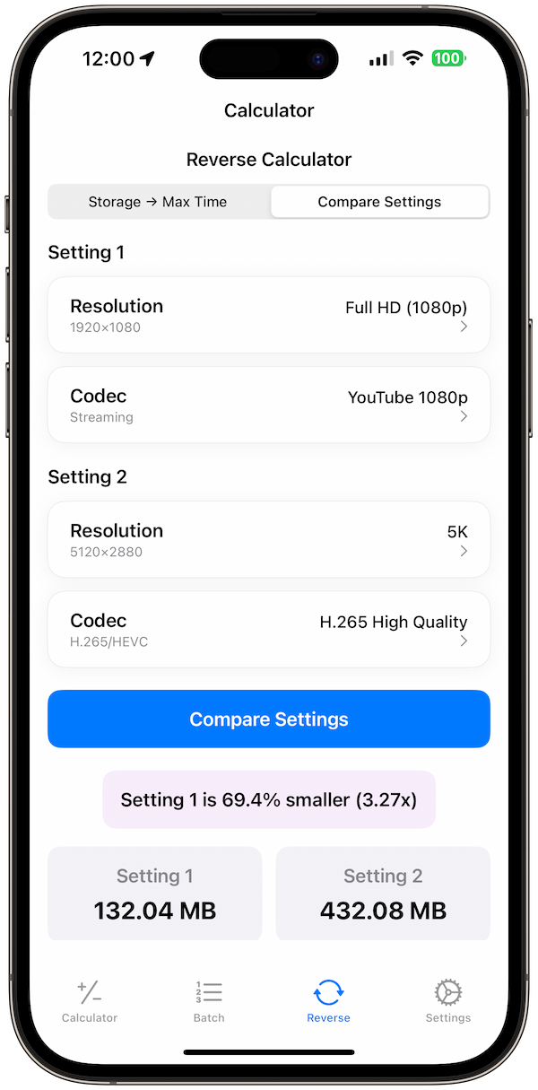 video-size-calculator screenshot 9